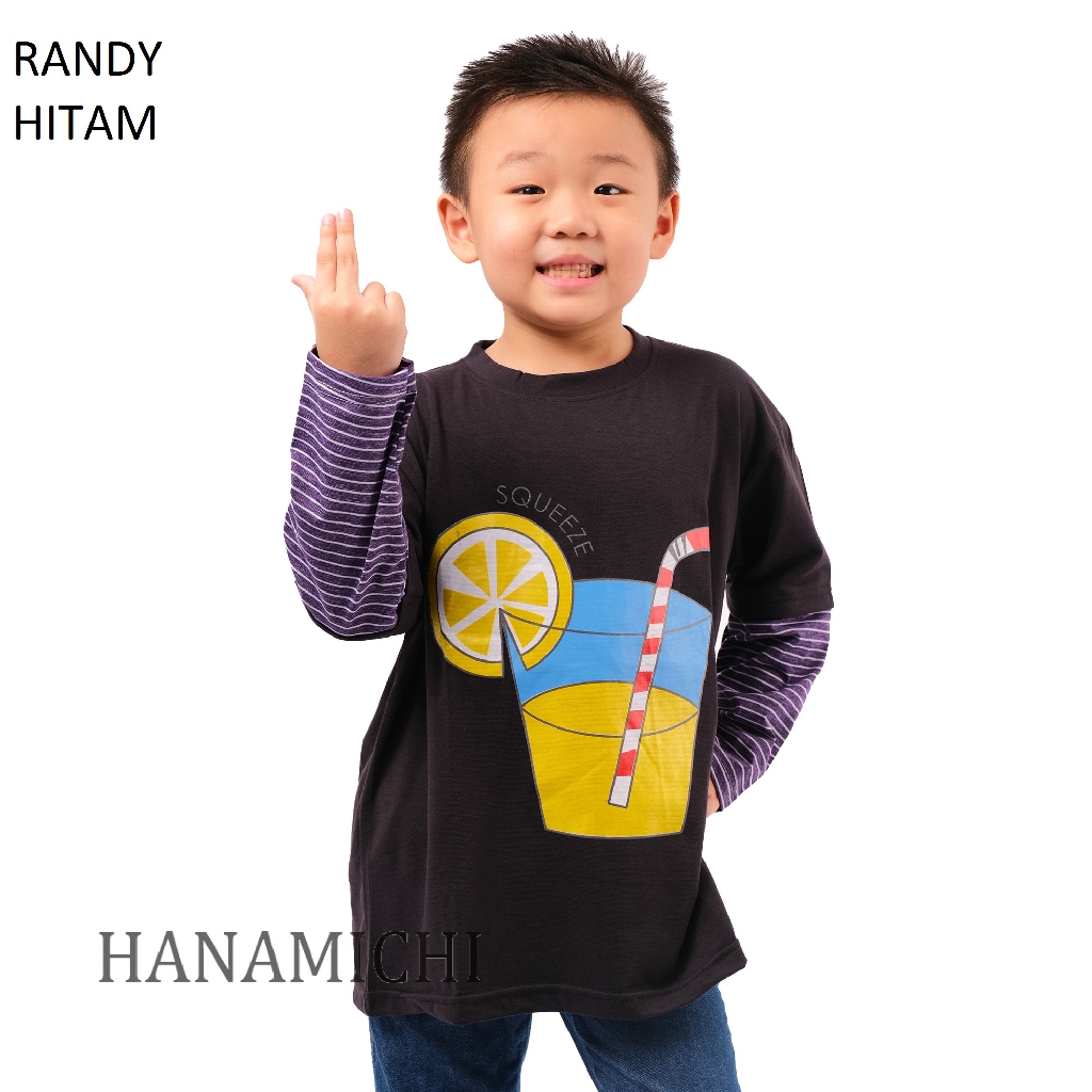 Hanamichi RANDY Kaos Anak Lengan Panjang Sablon