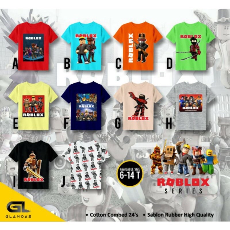 KAOS T SHIRT ROBLOX BY GLAMOAS/KAOS ANAK LAKI-LAKI/KAOS ANAK USIA 5-12 TAHUN/KAOS ANAK MURAH