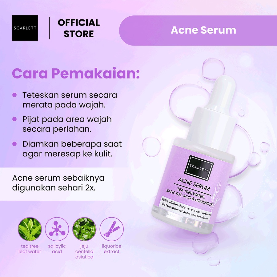 Scarlett Whitening Acne Serum Wajah Perawatan Kulit Bebas Jerawat