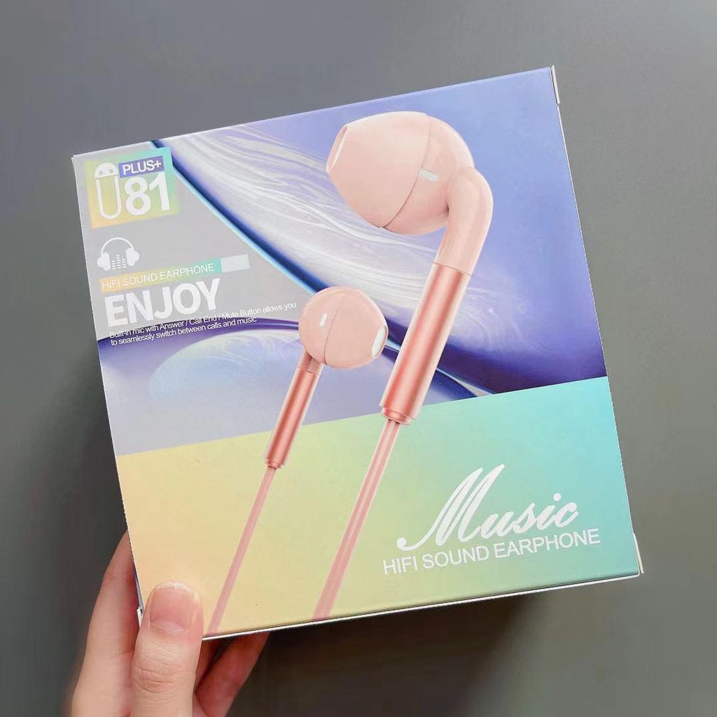 Earphone Headset Macaron Stereo In Ear Noise canceling