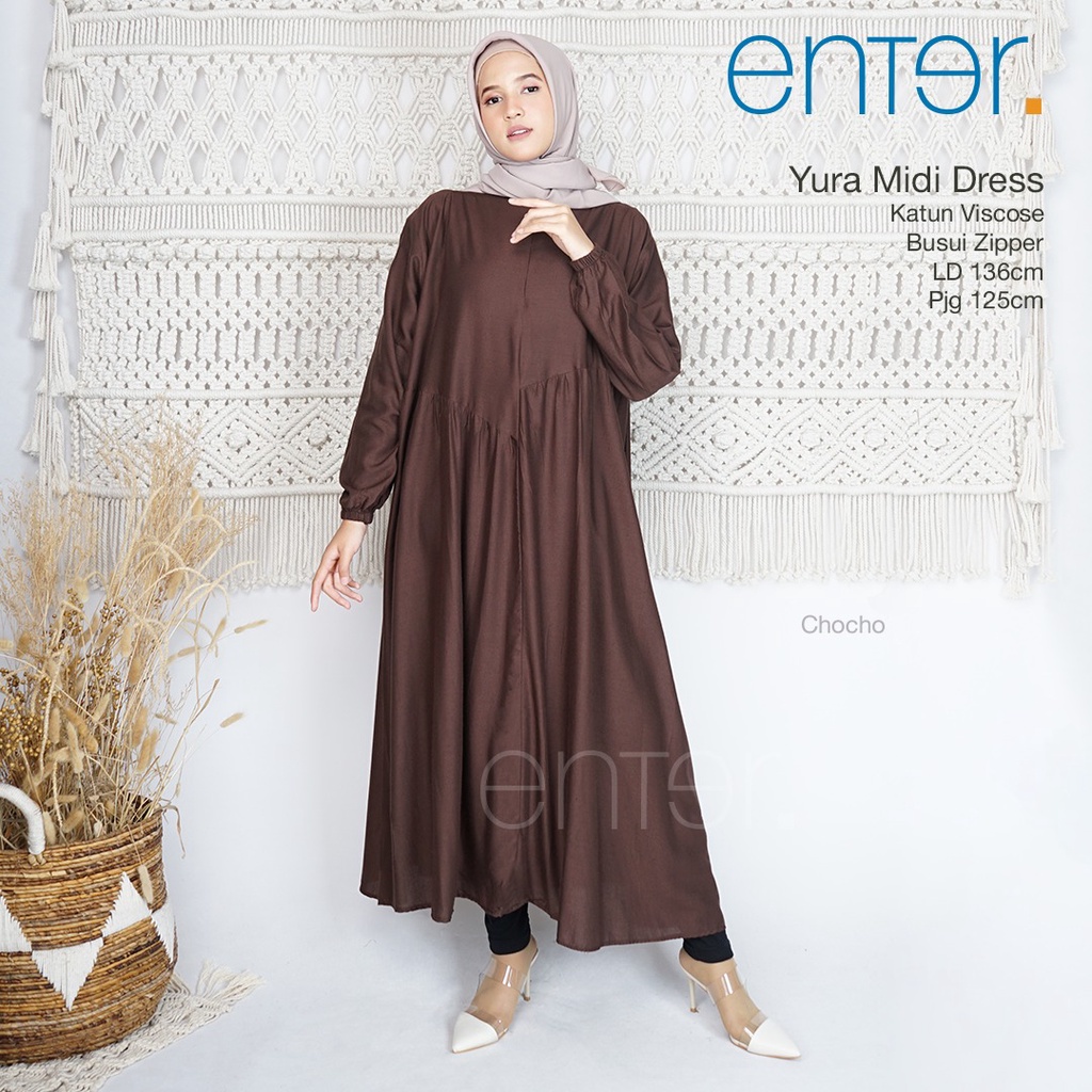 YURA MIDI DRESS Gamis Katun Viscose By ENTER