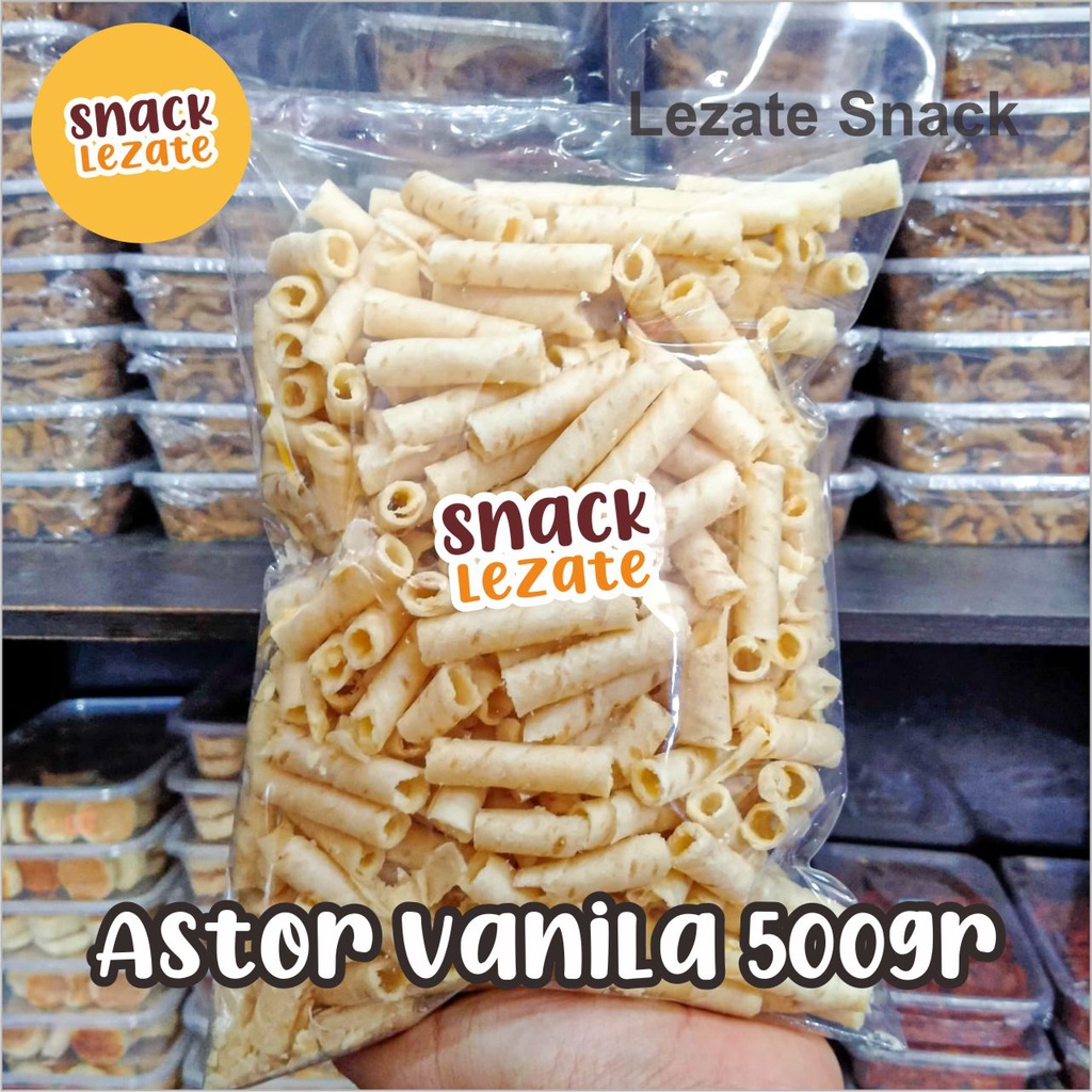 

Astor Mini Vanilla 500gr / Wafer Roll Kiloan Astor Kiloan Barcelona / Wafer Rolls Coklat Susu Lezate WAP SHOP