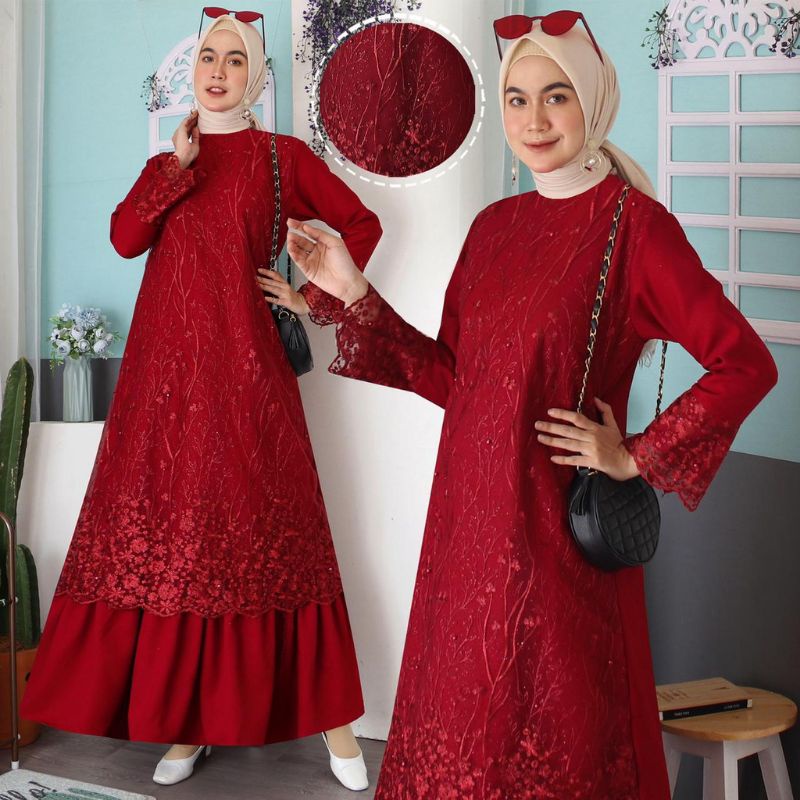 SALIMA dress muslim kondangan / baju pesta brukat / bridesmaids / lamaran busui