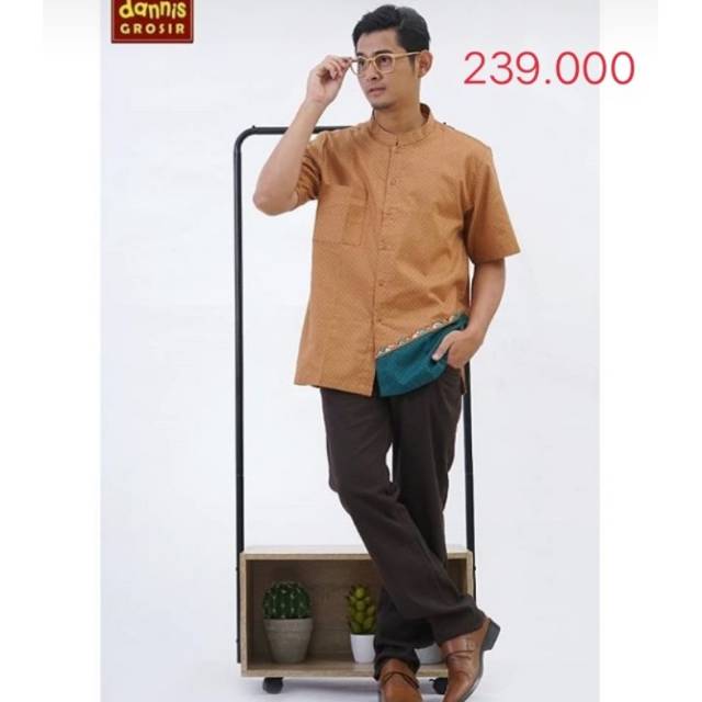 Koko Lengan Pendek Dannis D' Two Tone Family Koko Dewasa