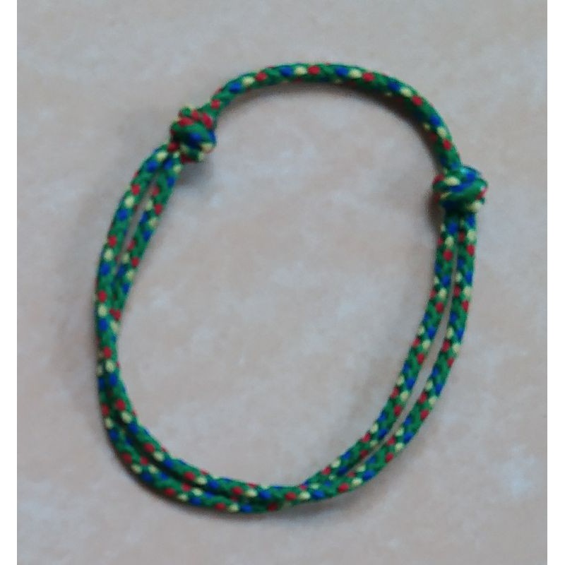 Gelang Tali Simple Prusik Tali Gunung Outdoor-Hijau bintik kuning