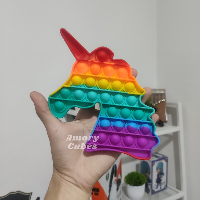 PROMO Mainan Pop It / Pop It Fidget Toy / Fidget Pop It Squishy RAINBOW - UNICORN RAINBOW
