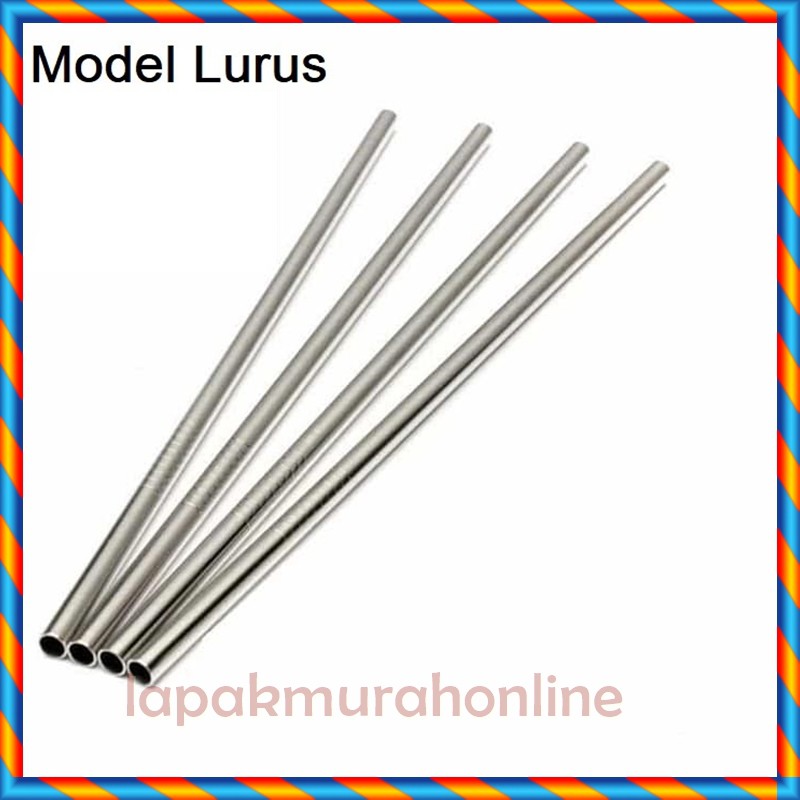 SEDOTAN STAINLESS STRAW SEDOTAN LURUS BESI STAINLESS ANTI KARAT SILVER