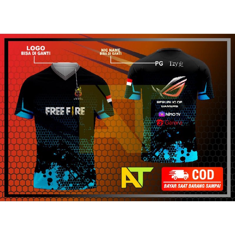 KAOS JERSEY BAJU GUILD GAMING CUSTOM FREE FIRE MOBILE LEGENDS AOV PUBG