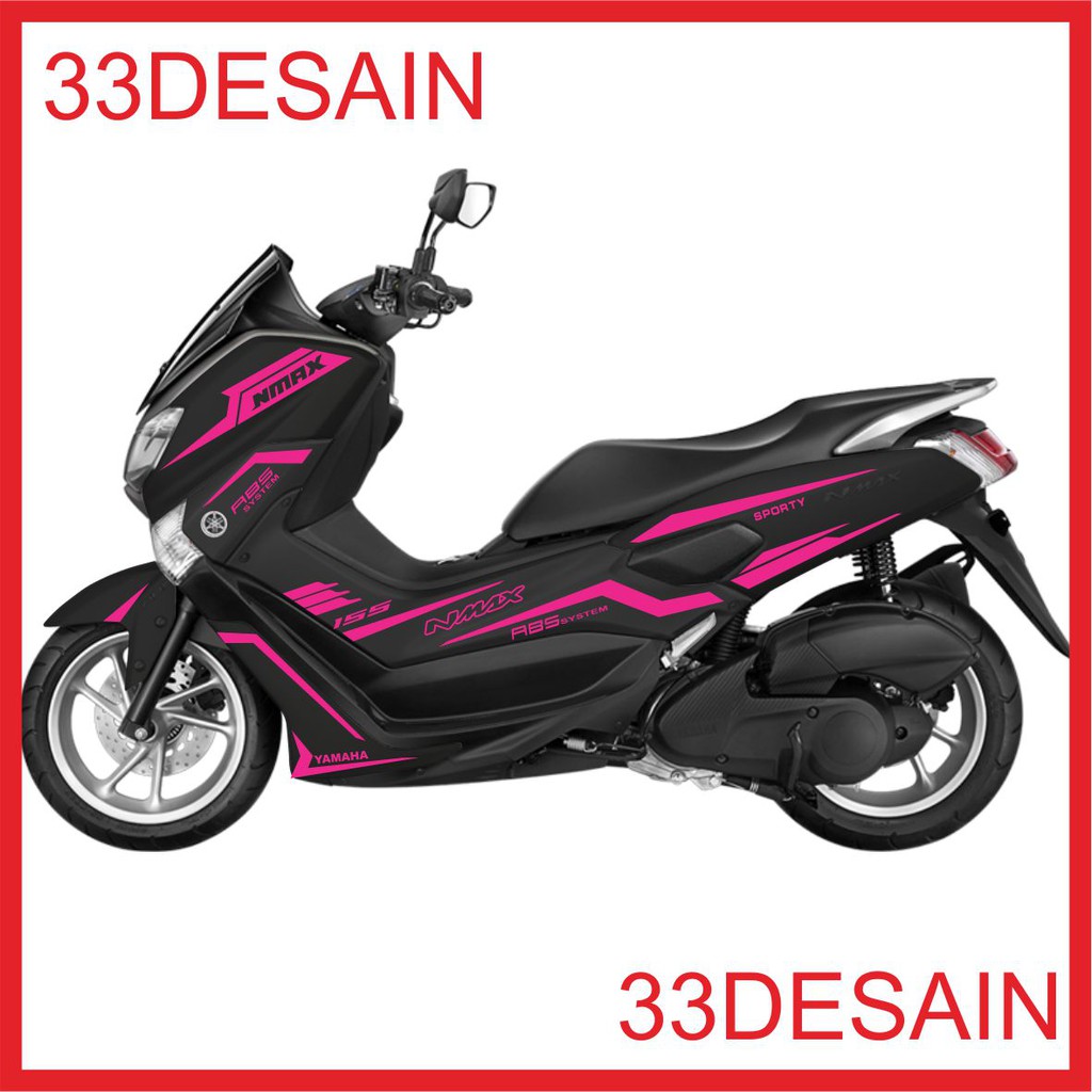 Aksesoris Motor Cutting Stiker Yamaha 7 Nmax Pink 33Desain