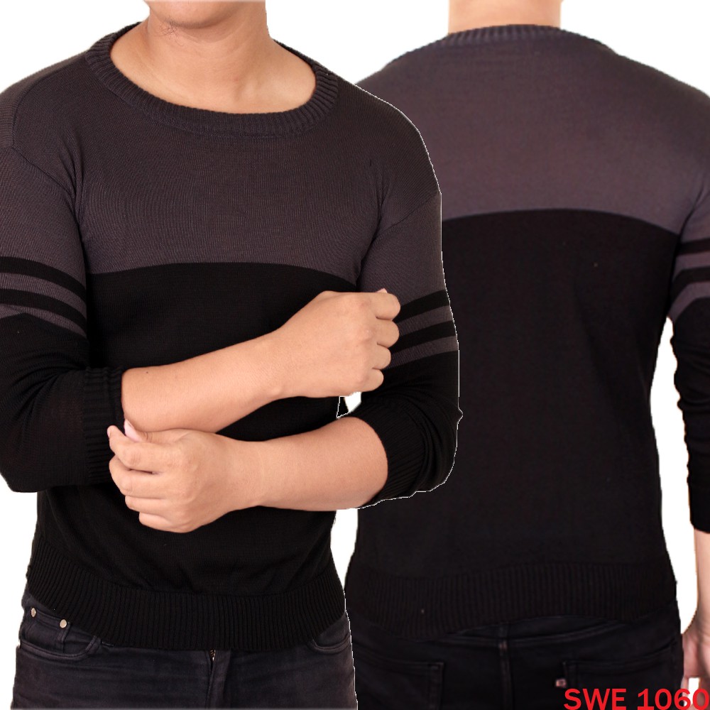 Sweater Pria Motif Crew Neck / O Neck - Bahan Rajut (COMB)