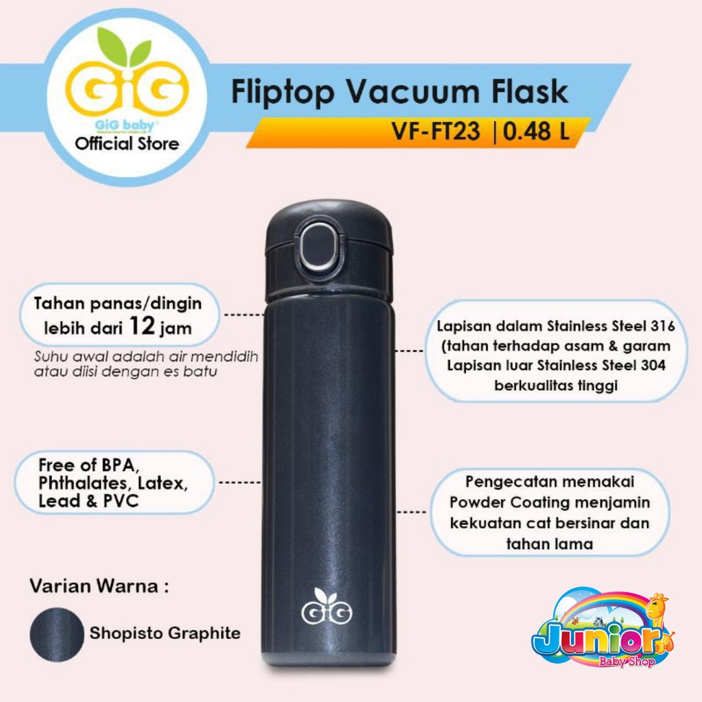 Gig Baby Fliptop Vacum Flask 480ml