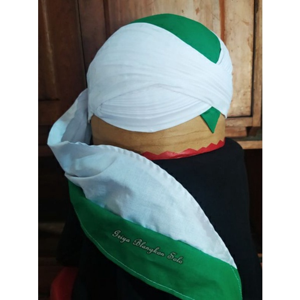 Blangkon Sunan Warna Putih Kombinasi Hijau