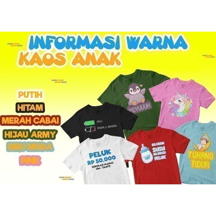 KAOS ANAK SHINBI HOUSE - KAOS ANAK 100% COTTON 30S - UMUR 1 -12 TAHUN - PUTIH, 1-2 TAHUN