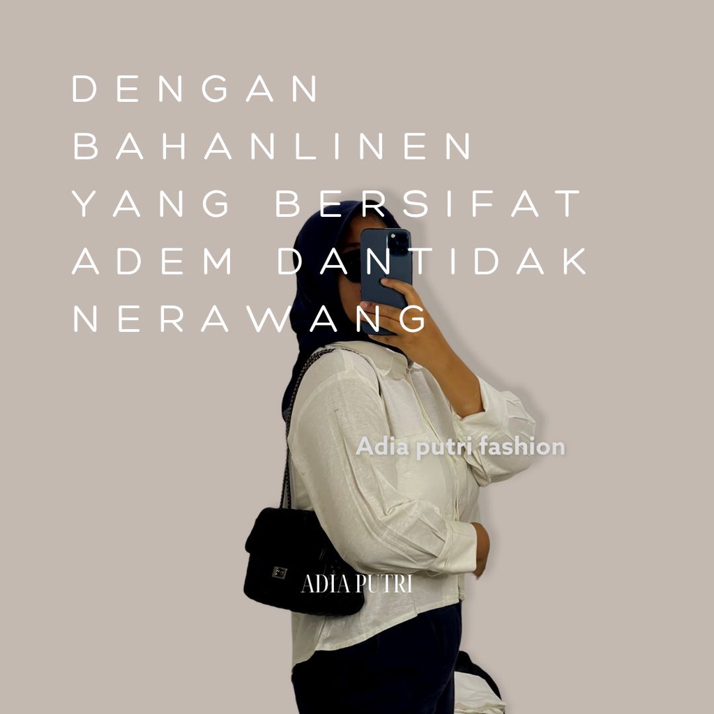 Davi Kemeja Crop Linen oversized Kemeja Crop Wanita Kemeja Oversized Wanita Lengan Panjang Atasan Wanita Kemeja Wanita