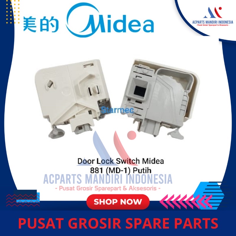 switch pintu / door lock mesin cuci midea front loading