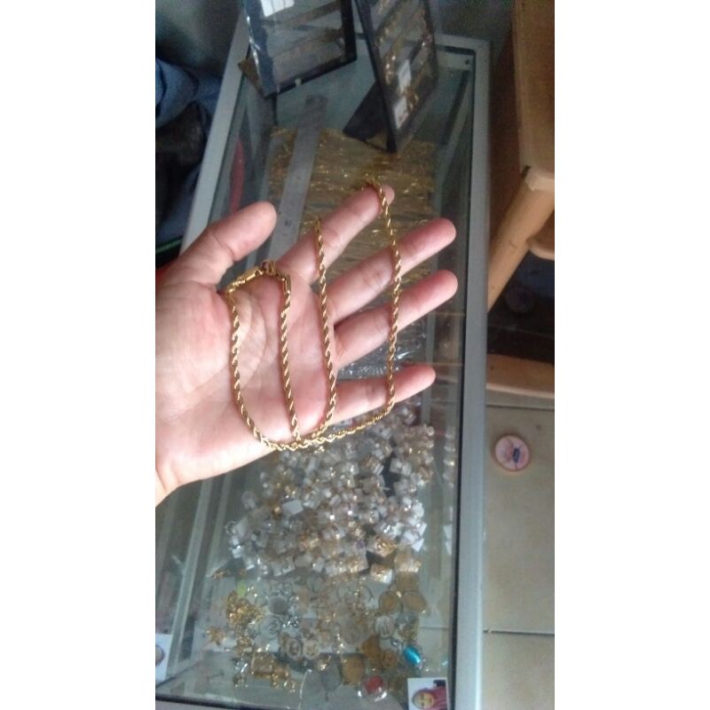 kalung titanium gold panjang 50cm