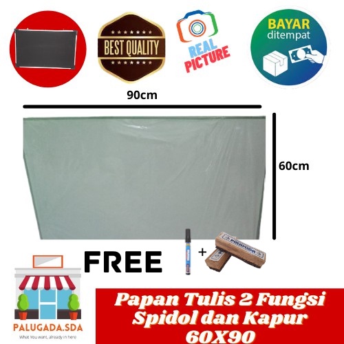 

Papan Tulis Whiteboard dan BlackBoard 2 Sisi Spidol + Kapur Tulis 60x90cm Free Spidol + Penghapus