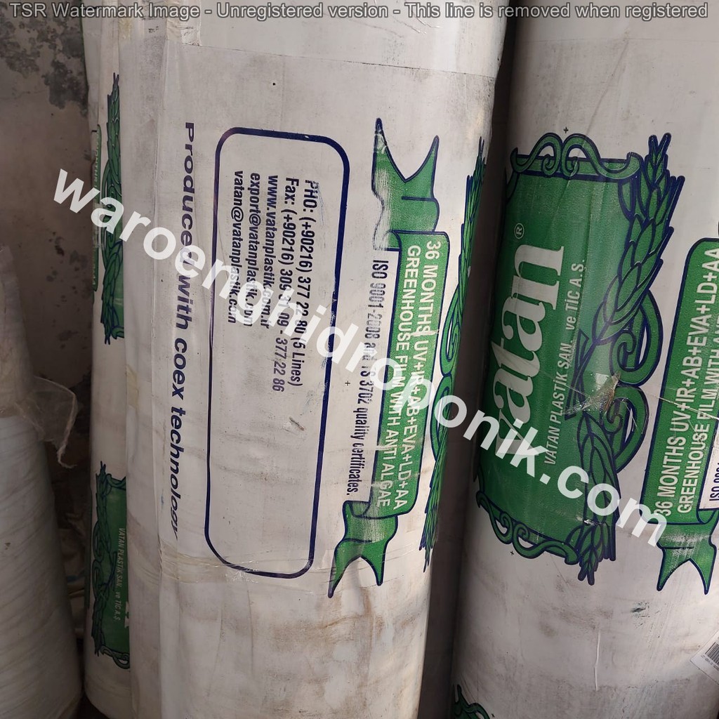 PLASTIK UV VATAN LEBAR 3mtr PANJANG 50mtr 200mc IMPORT GREENHOUSE HIDROPONIK