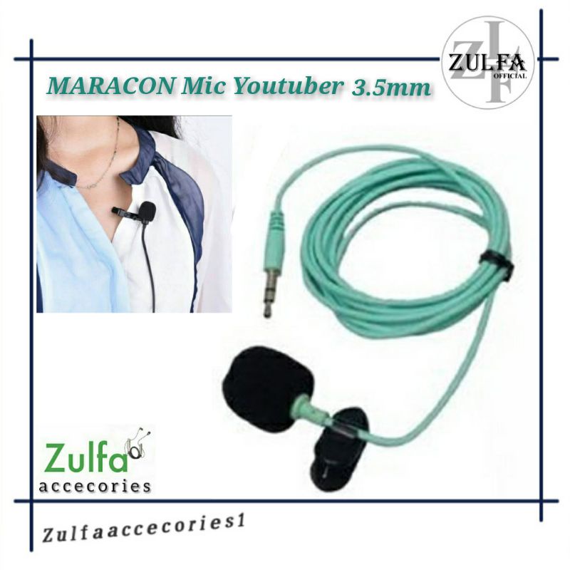 Microphone Clip On YOUTUBER HIJAU - Mikrofon Live TIKTOK