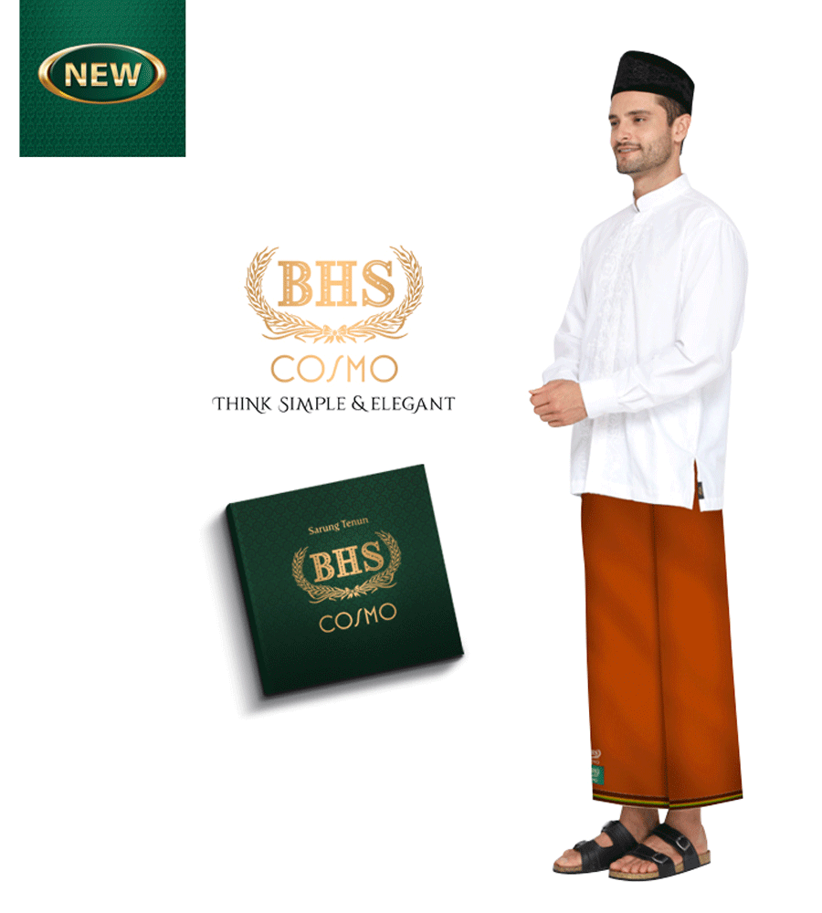 Sarung BHS Cosmo Warna Polos Coklat Carrot