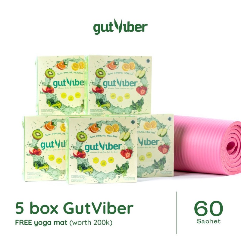 GutViber | Minuman Serat | Fiber Drink | Detox Rasa Sayur - Isi 12 sch