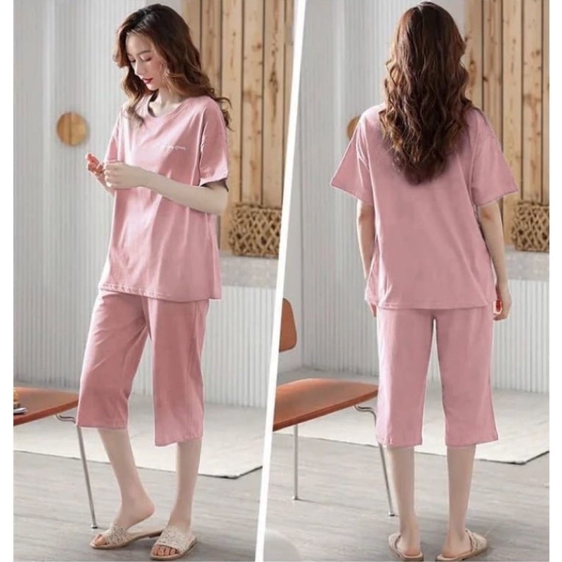 Set catoon import - Setelan wanita daily wear - piyama katun polos