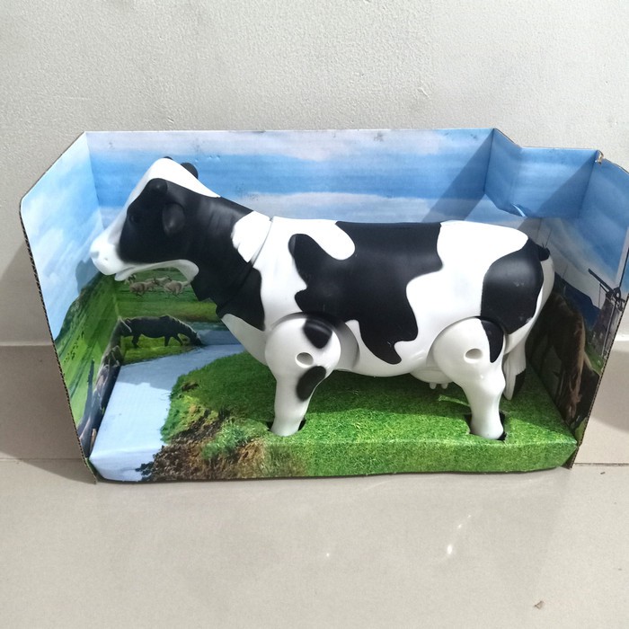 mainan anak sapi BISA JALAN Bonus baterai – mainan anak sapi jalan dan suara sapi FREE BATERAI