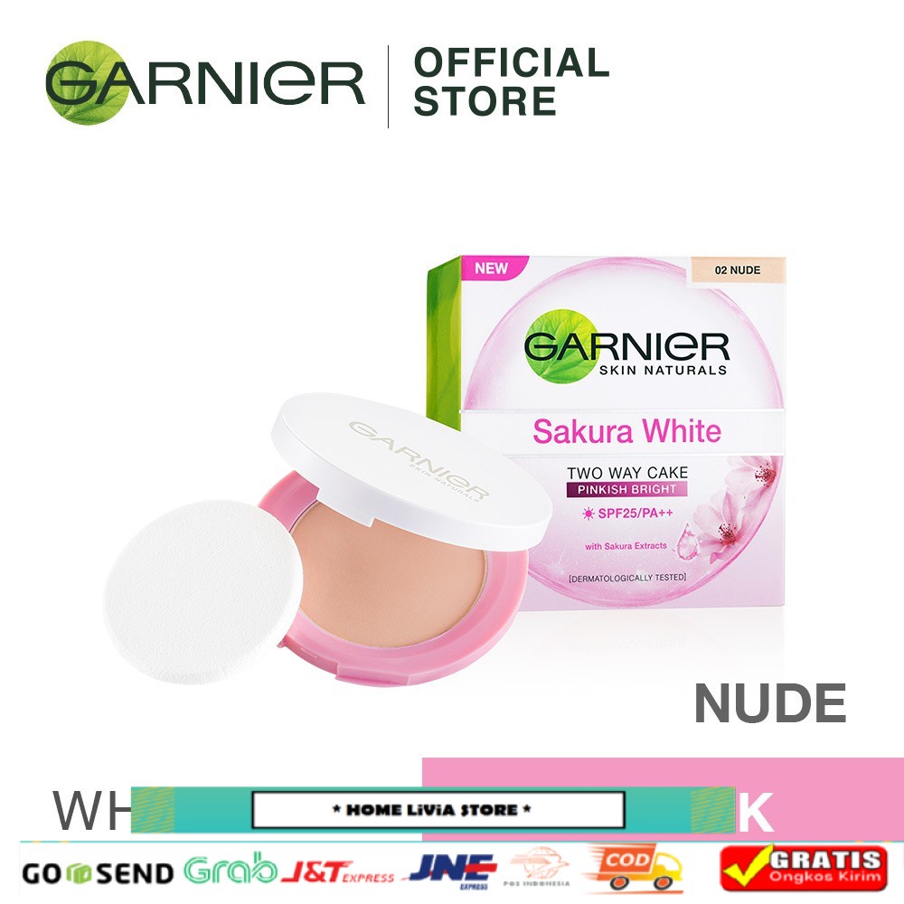 Garnier Skin Naturals Sakura White Two Way Cake Pinkish Bright SPF25 PA++ 02 Nude