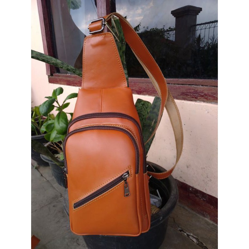 Tas Pinggang HP Selempang Kulit Asli Pull Up Premium