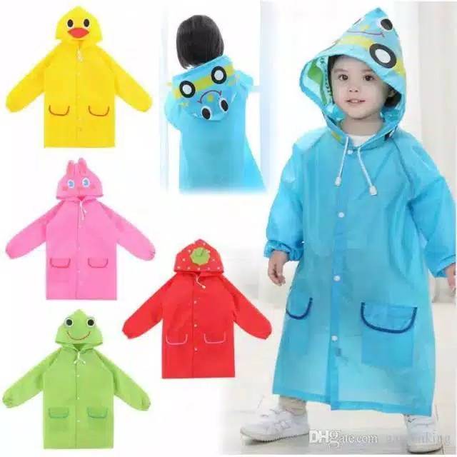 jas hujan mantel anak children raincoat kids toddler pakaian karakter motif gambar cartoon ponco musim