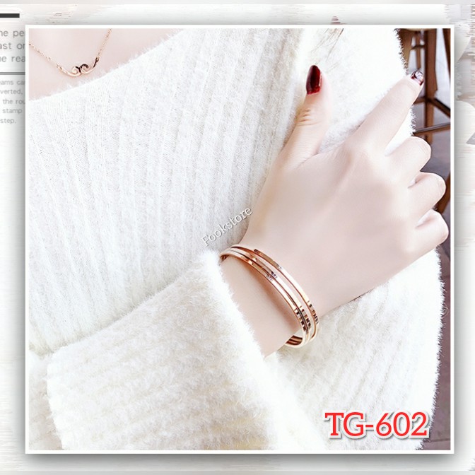 TITANIUM GELANG WANITA MODEL FASHION/ ANTI KARAT/ ISI 3PCS