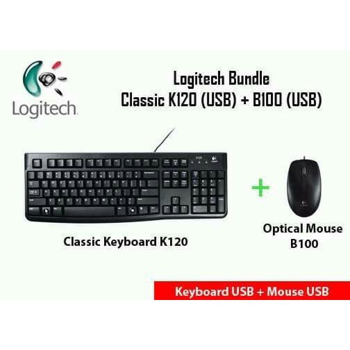 Logitech Keyboard K120 + Mouse B100