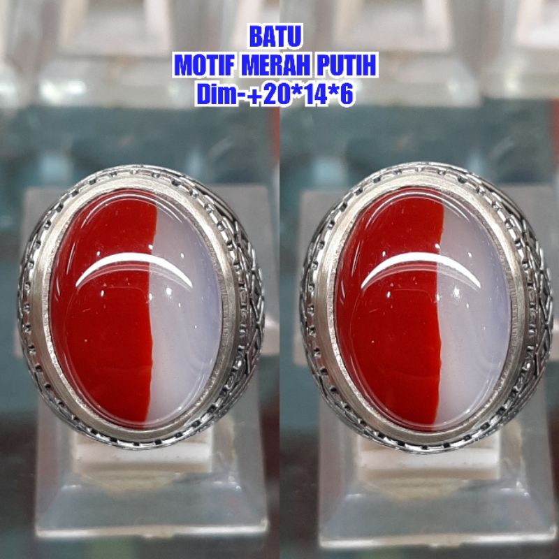 BATU AKIK MOTIF MERAH PUTIH