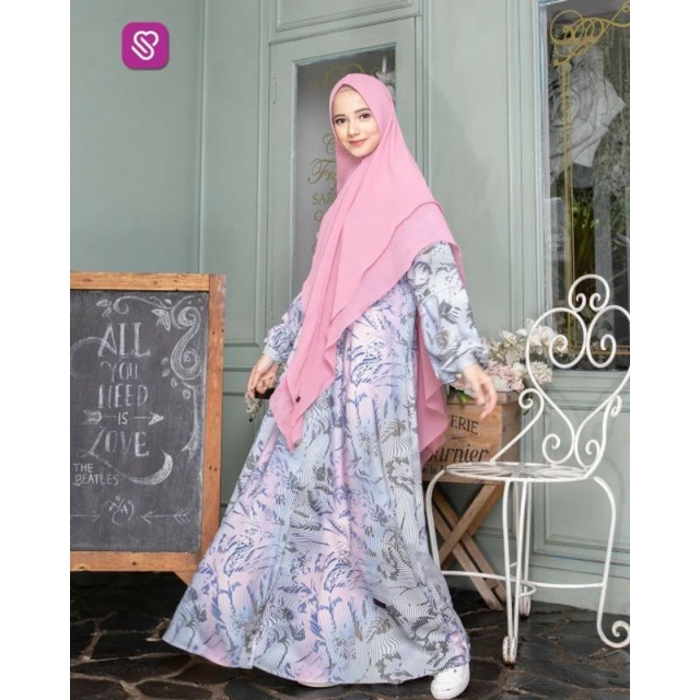Gamis Syari UMG06 Gamis Mewah Elegant Material Premium Rose Creep Tebal Bertekstur Flowy Gamis Terny