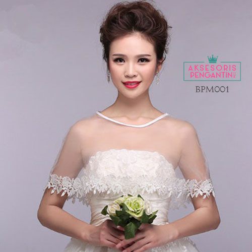 [SIAP KIRIM] BOLERO PESTA PENGANTIN CARDIGAN WEDDING LACE PUTIH BPM001