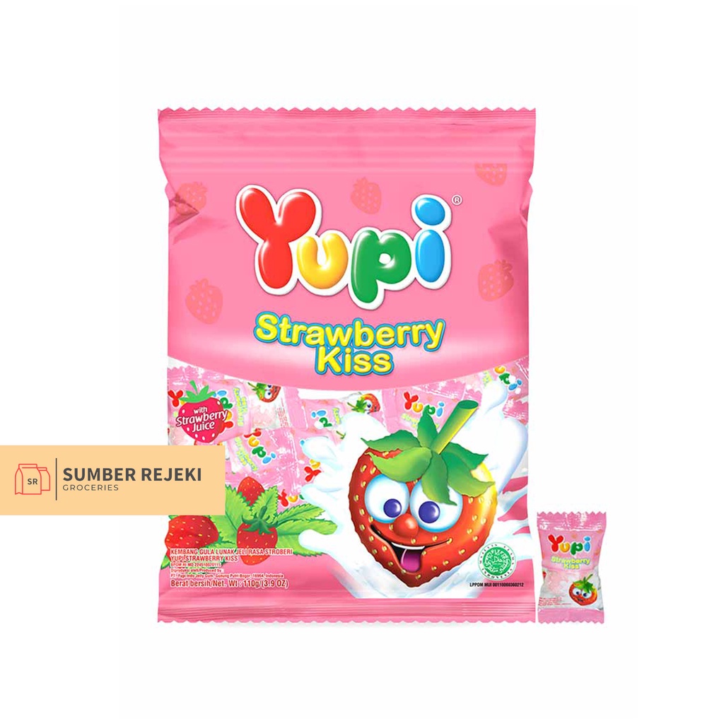 

YUPI STRAWBERRY KISS PERMEN GUMMY BAG 120gr GROSIR & ECER