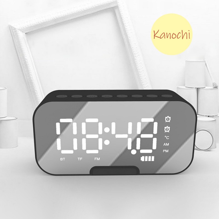 SPEAKER JAM Bluetooth Q5 LED Alarm Clock Digital Phone Stand Holder