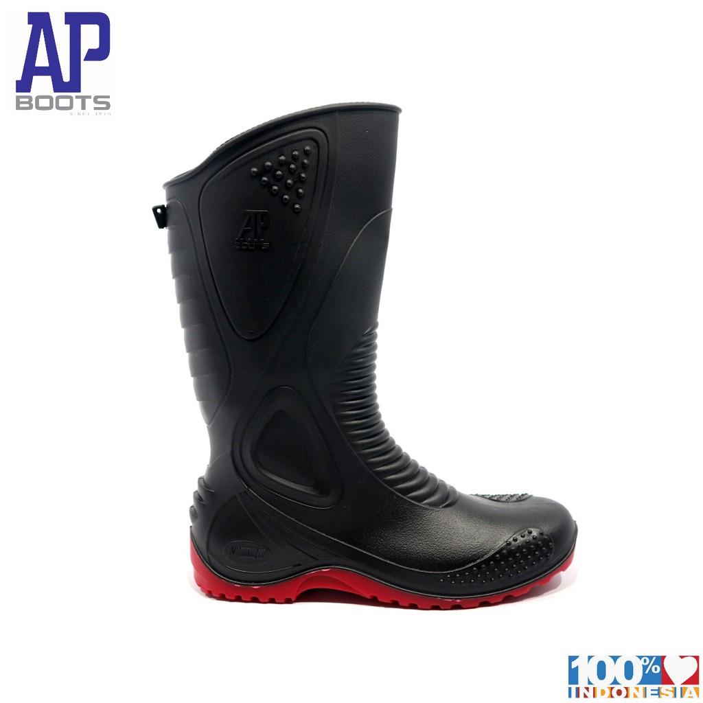 AP MOTO 1 BLACK/RED 39-44 - SEPATU BOOT SEPATU BIKERS - AP BOOTS