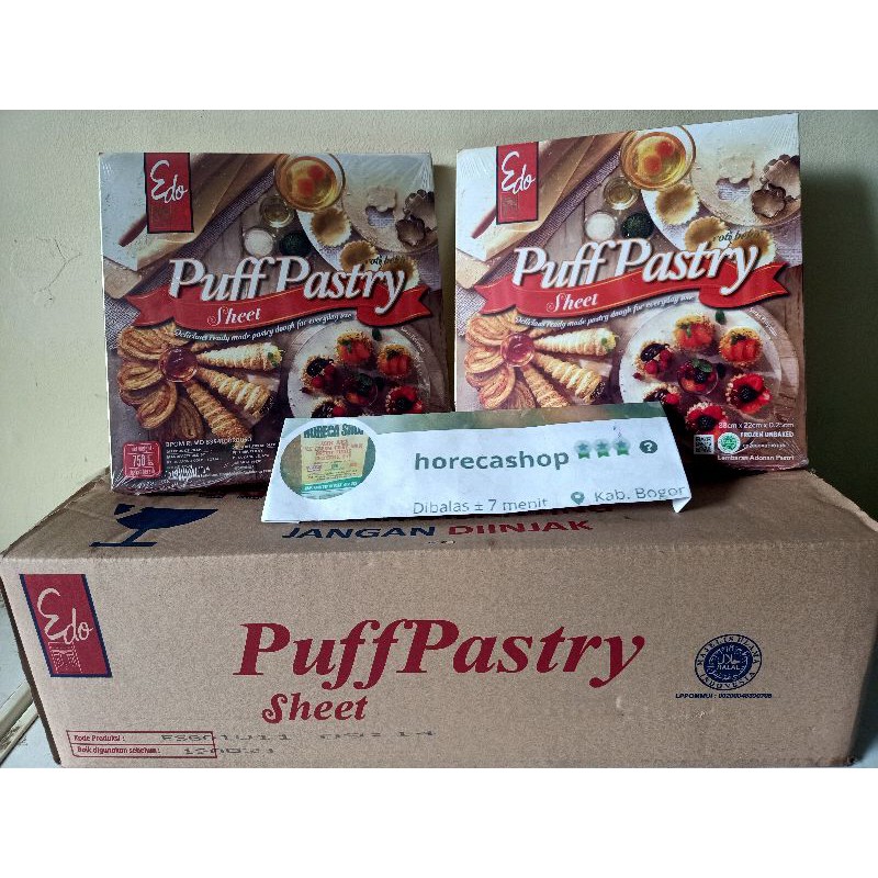 

Edo Puff Pastry frozen pastry sheet unbaked 750GRAM