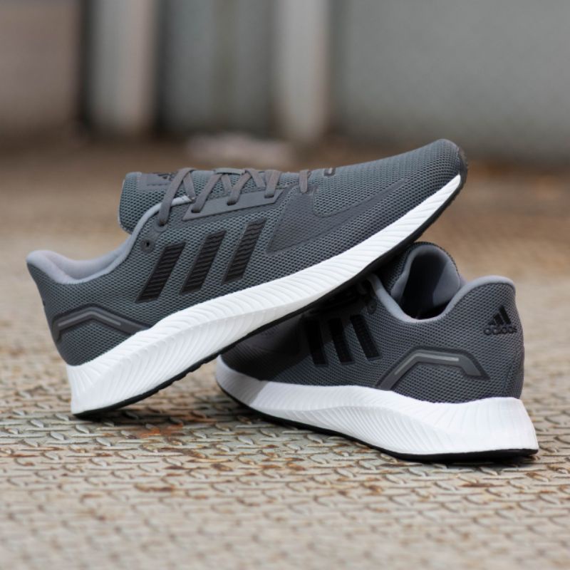 Sepatu Ads Run Falcon 2.0 Grey List Black Sol White Original Indonesia 100% Sepatu Olahraga Pria / Sepatu Running Pria