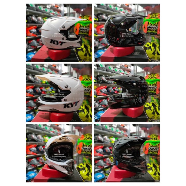 KYT CROSS OVER SOLID WHITE DAN BLACK