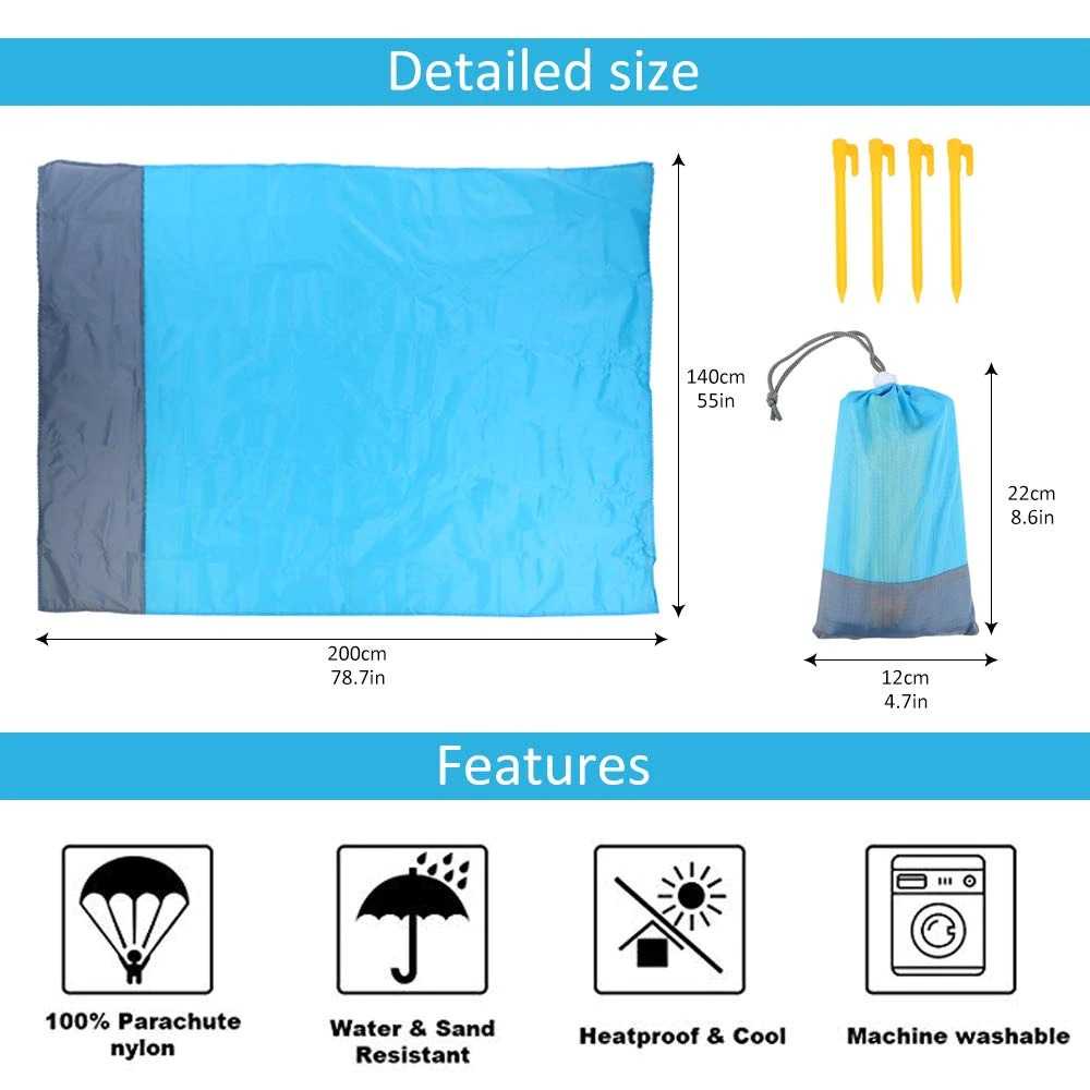 Footprint Matras Alas Tenda Camping 200 x 210cm Matras Tikar Piknik Ultralight Portable