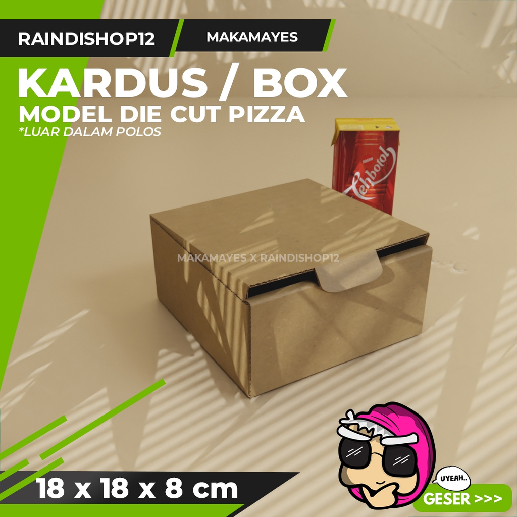 

(MIN 3 PCS) BOX 18 X 18 X 8 CM KARDUS DIE CUT PIZZA KEMASAN PACKAGING KADO