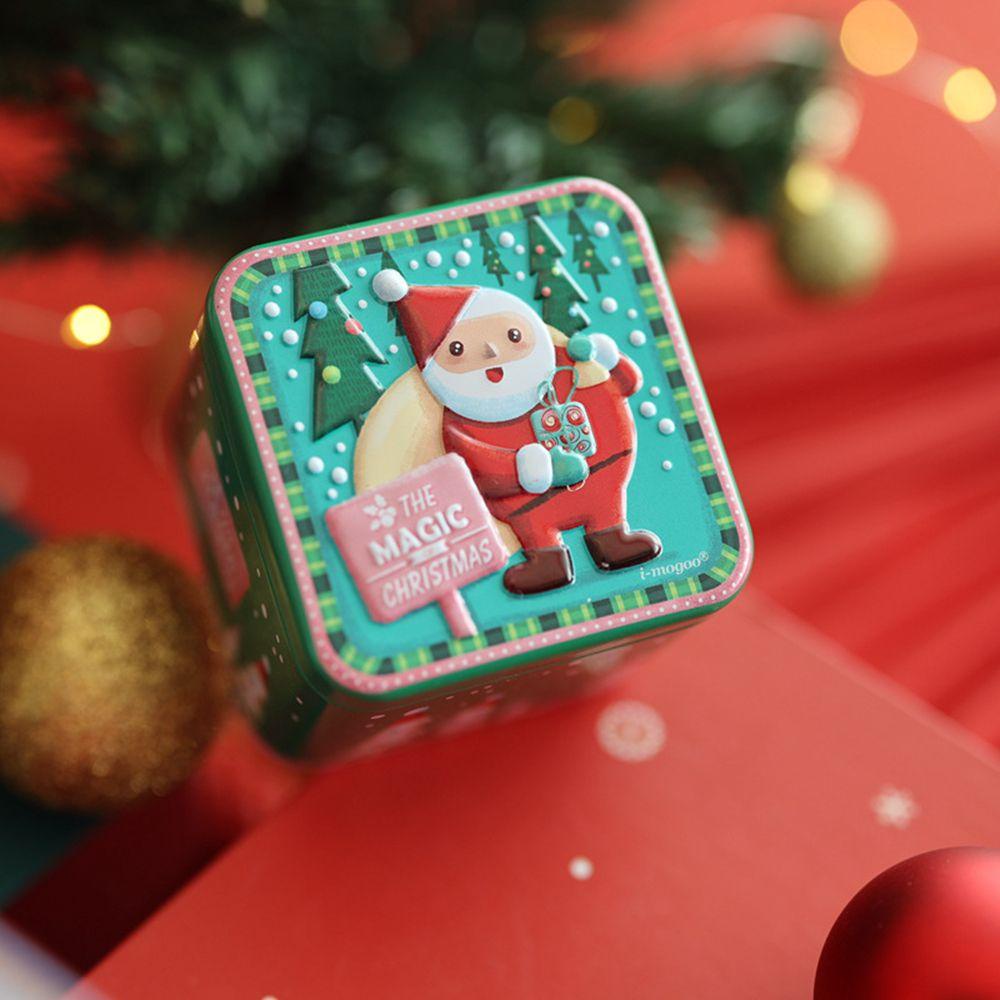 Solighter Tin Box 3D Relief Candy Organizer Dekorasi Natal Snowman Baking Christmas Gift Box