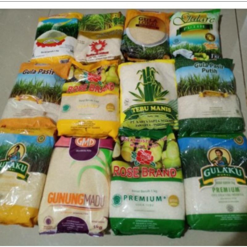 

gula kemasan 1kg dikirim random