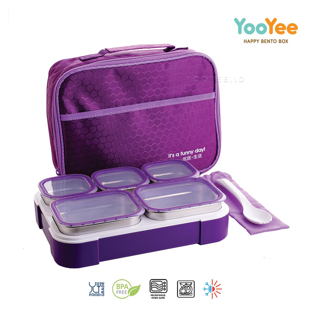 

Yooyee #629 Kotak Makan Stainless set dengan tas