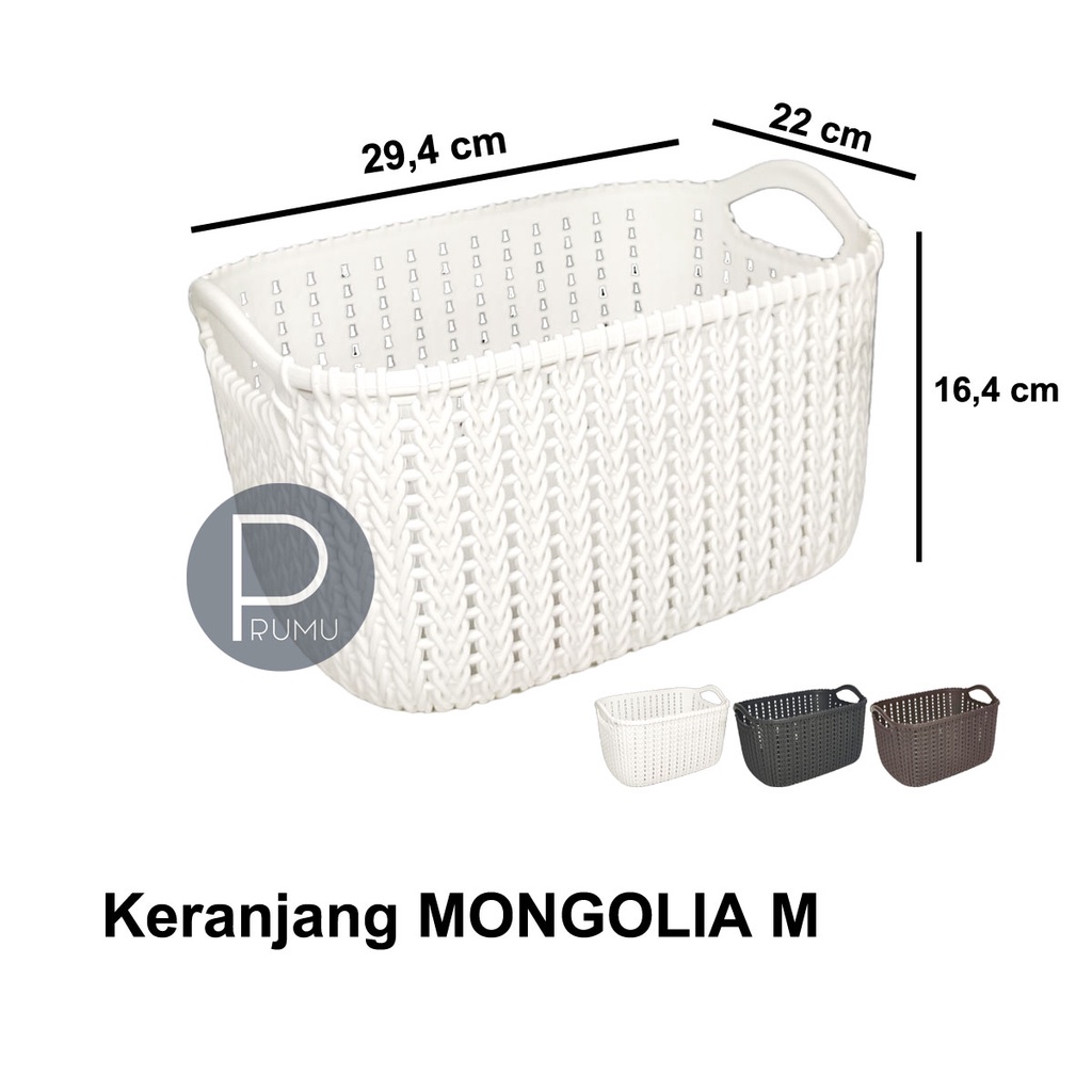 Keranjang Serbaguna - Keranjang Plastik - Keranjang Persegi Panjang - Keranjang Penyimpanan - Keranjang Organizer - Mongolia M