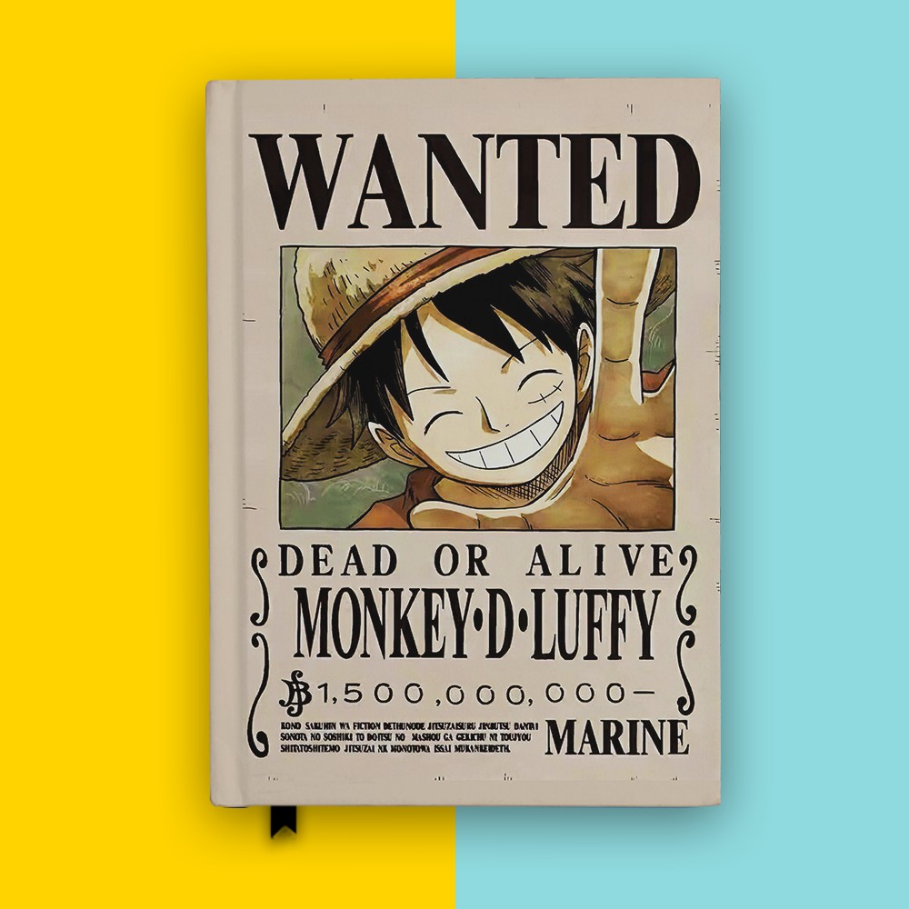 

Notebook One Piece Luffy Wanted Poster Anime Cosplay Buku Tulis Hardcover Jurnal Custom