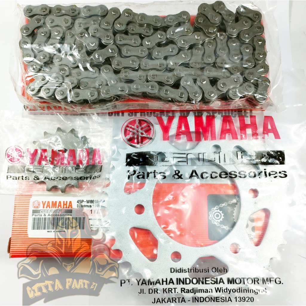 GEAR SET YAMAHA 45P BYSON KUALITAS ASLI ORIGINAL YAMAHA sangat bagus, presisi kokoh tidak bunyi atau berisik DIJAMIN MANTAP DAN AWET / GEAR SET BYSON