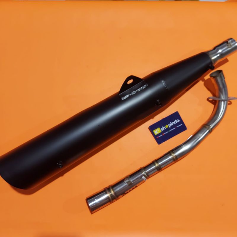 Knalpot Tsukigi Supra Fit New Daeng Selencer Hitam leher stainless